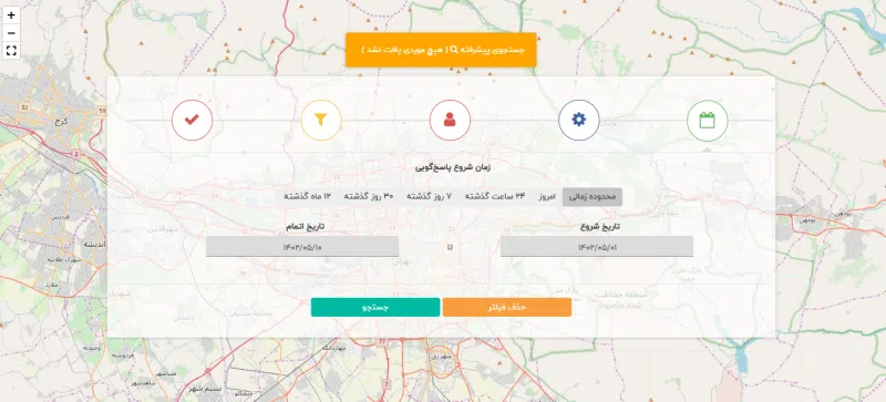 نمایش تمامی موقعیتهای مکانی ثبت شده بر روی نقشه